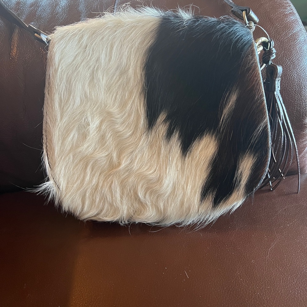 Patricia Nash crossbody. Two-Tone Fur Crossbody Bag.
